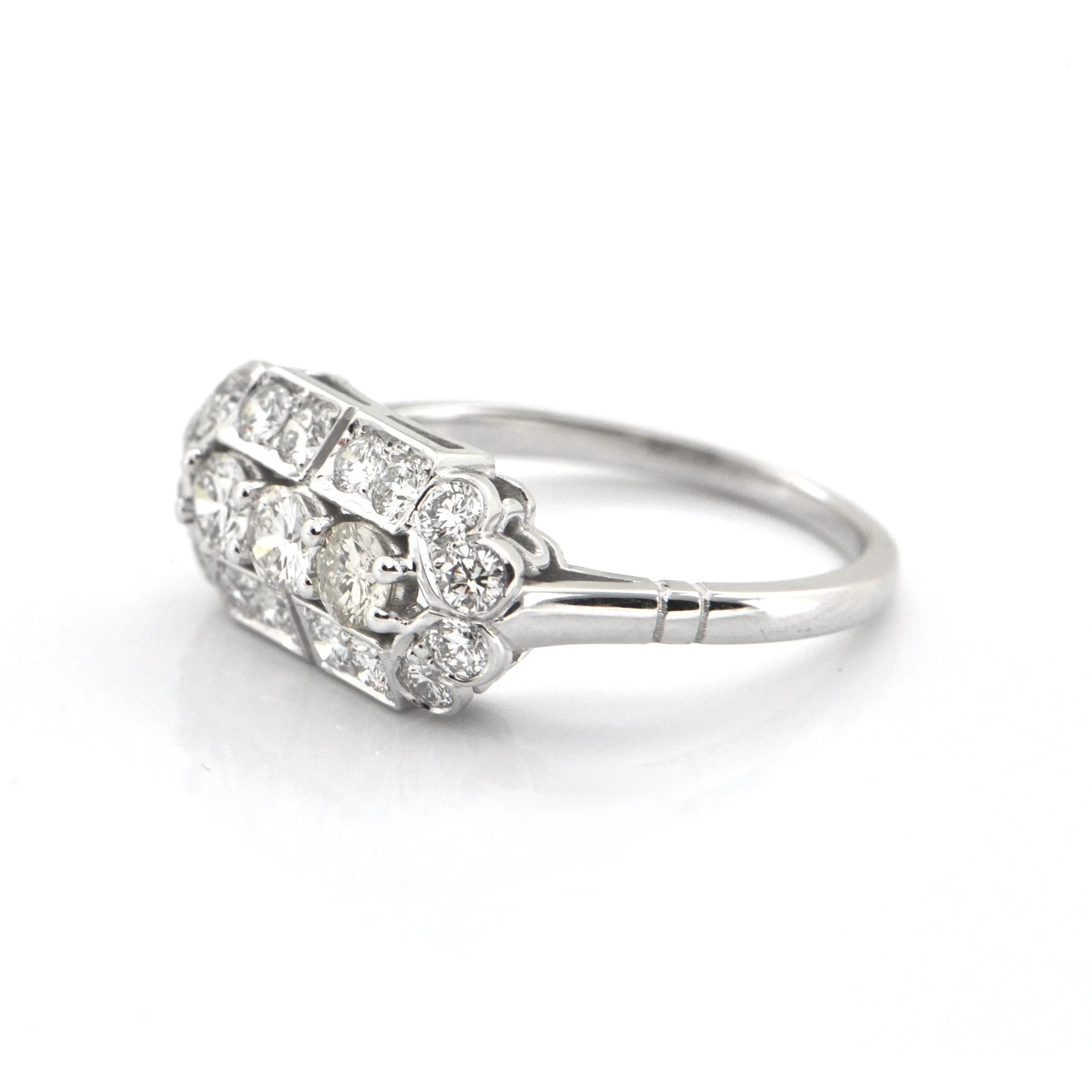 0.91CT Diamond and 18K White Gold Ring