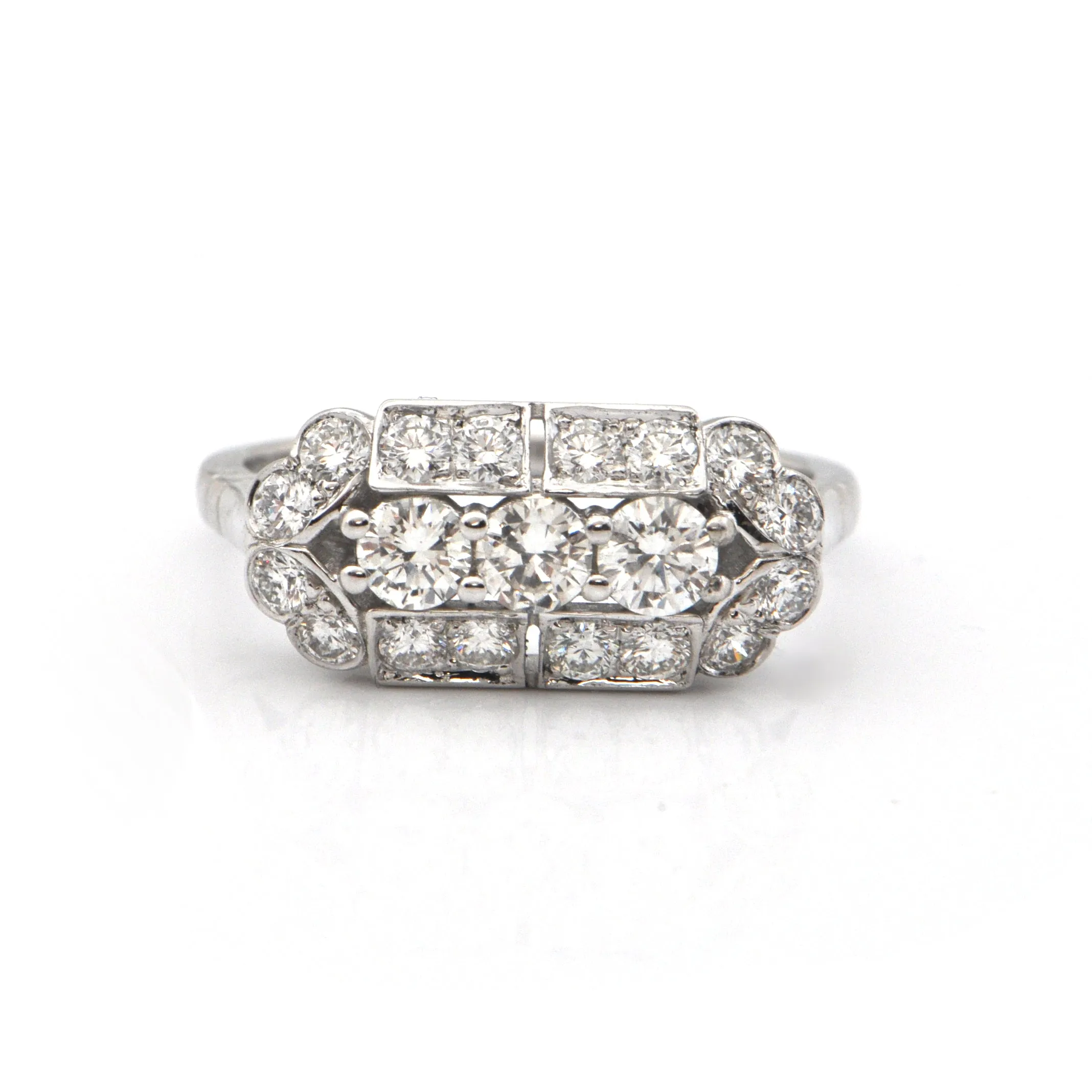 0.91CT Diamond and 18K White Gold Ring