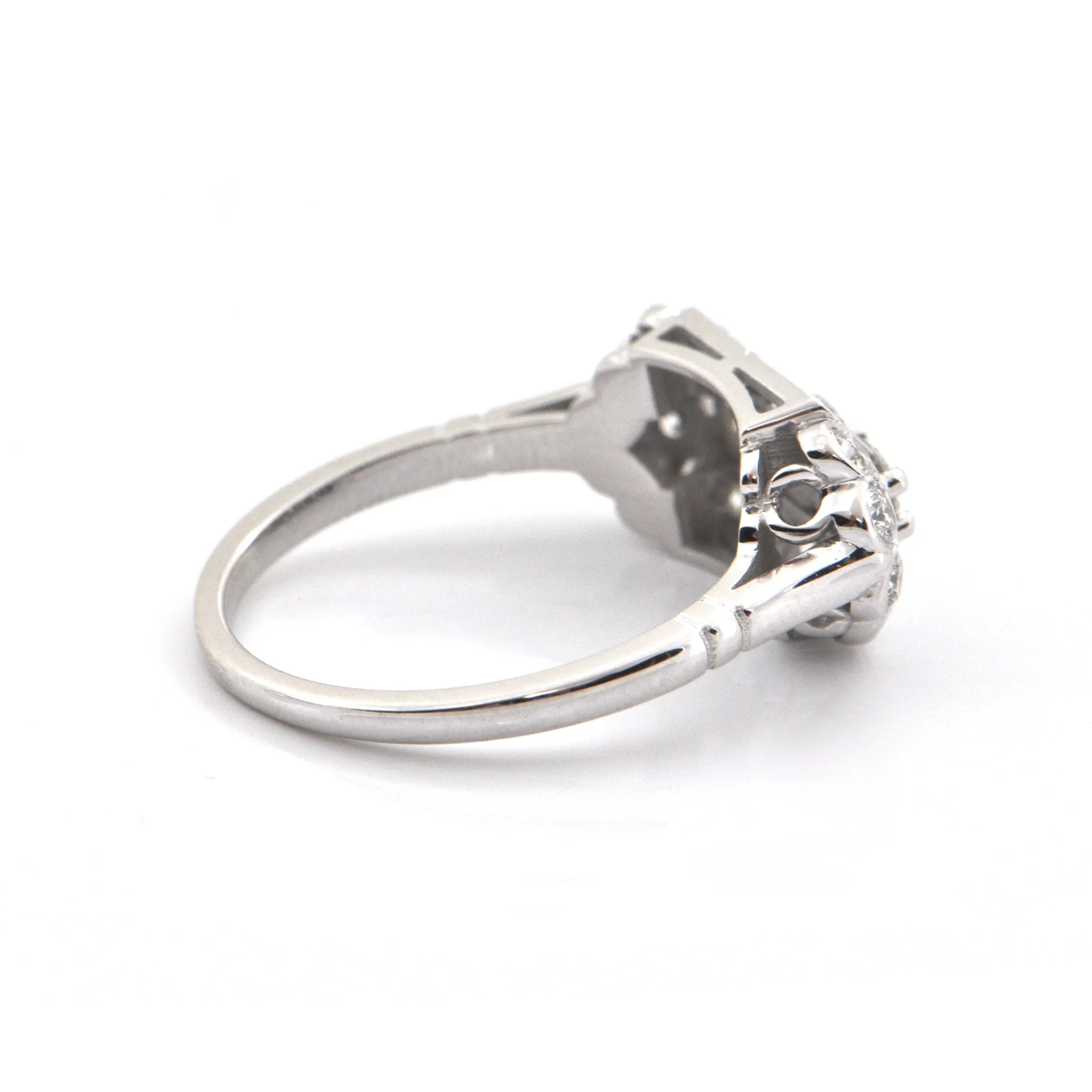 0.91CT Diamond and 18K White Gold Ring