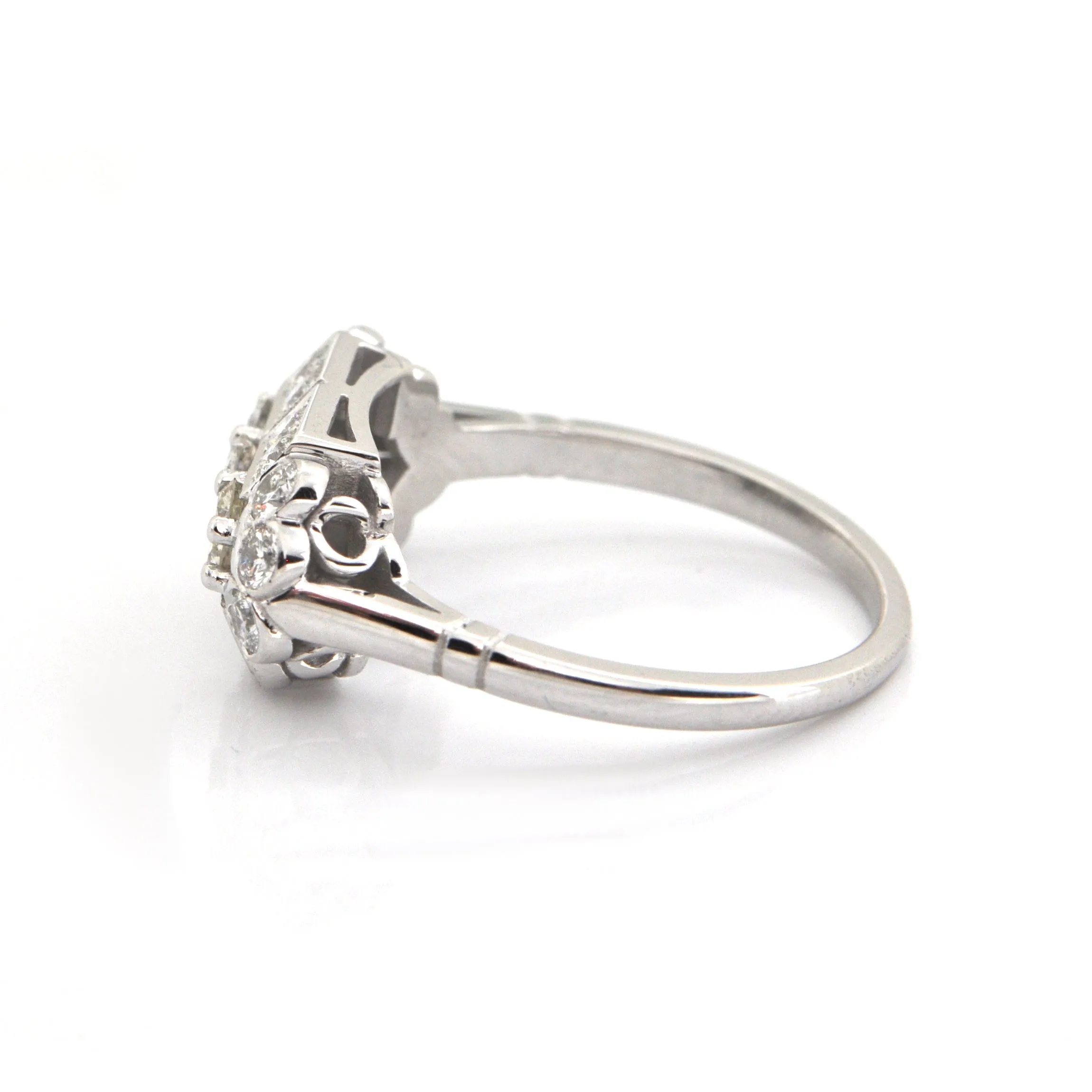 0.91CT Diamond and 18K White Gold Ring