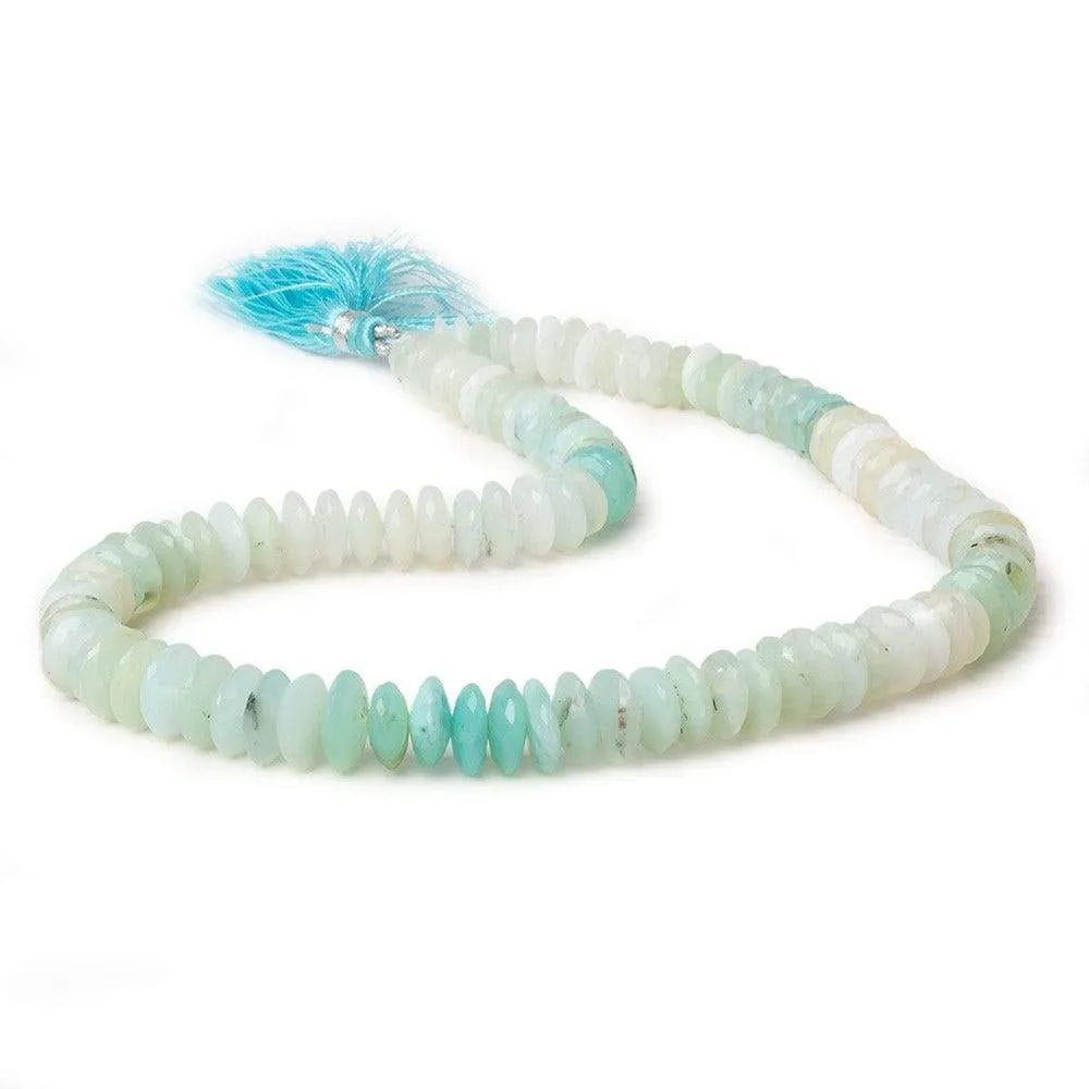 10mm Blue Peruvian Opal German Faceted Rondelle Beads 15 inch 108 beads AA