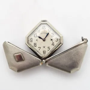 1931 Vintage Illinois Caprice Steel Purse Watch (# 14553)