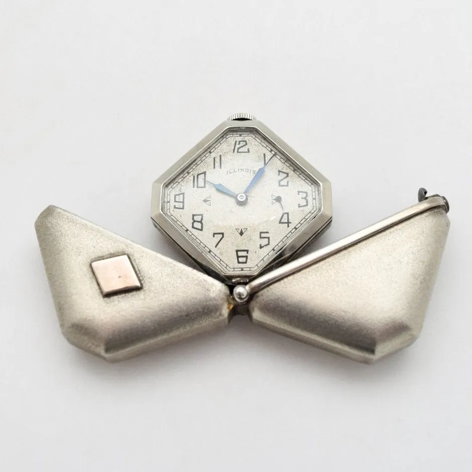 1931 Vintage Illinois Caprice Steel Purse Watch (# 14553)