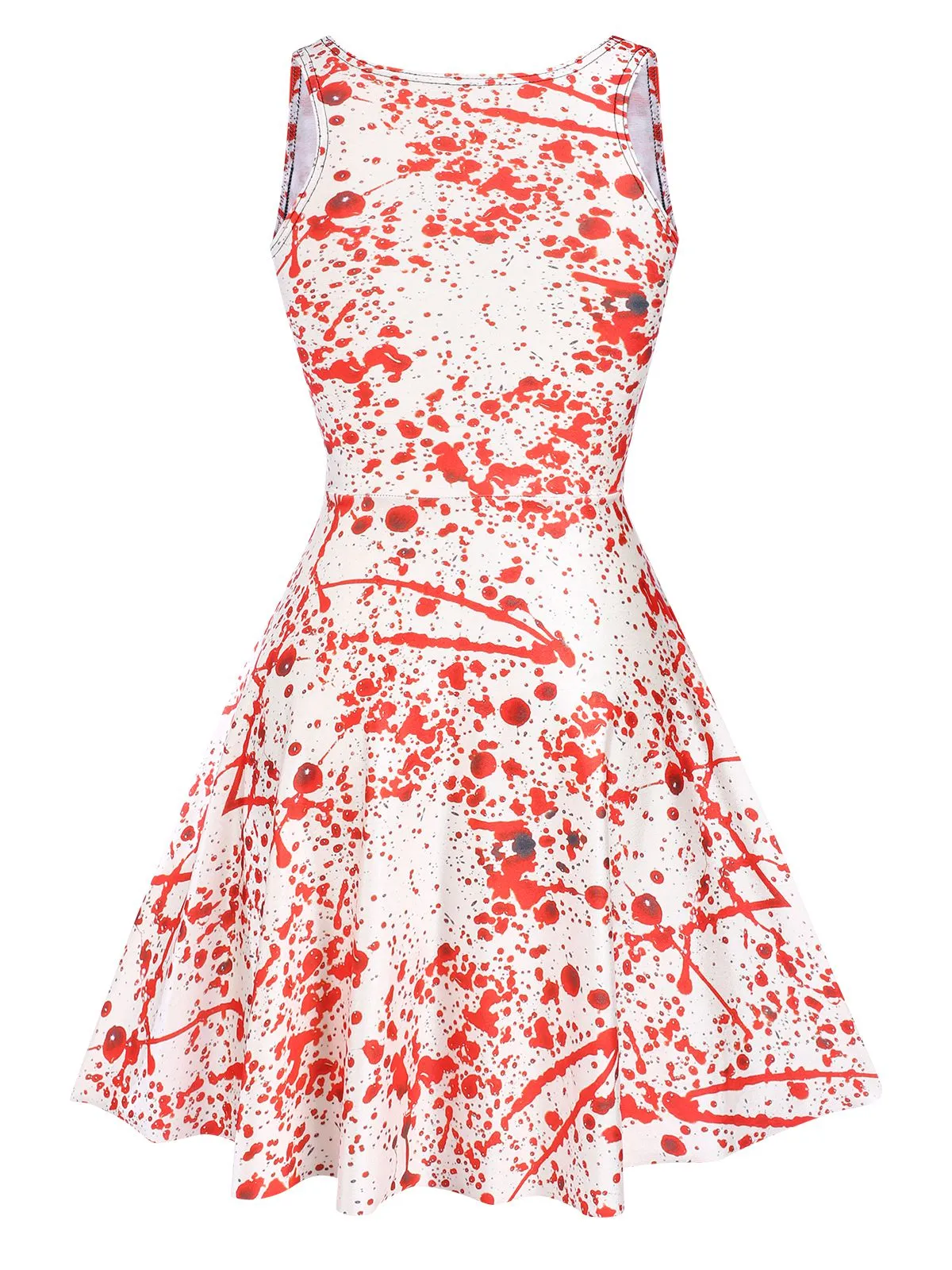 1960s Strap Halloween Blood Print Sleeveless Dress