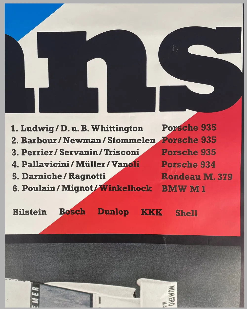 1979 - 24 Hours of Le Mans original Porsche victory poster