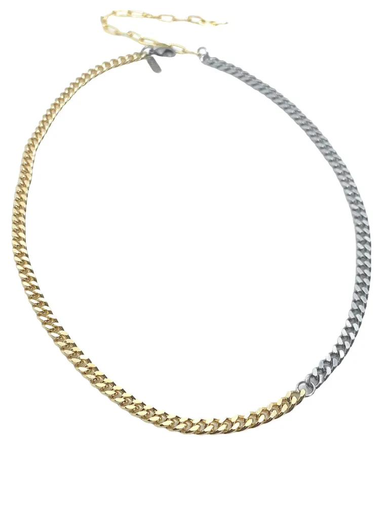 2-Tone Outlaw Mixed Metal Necklace