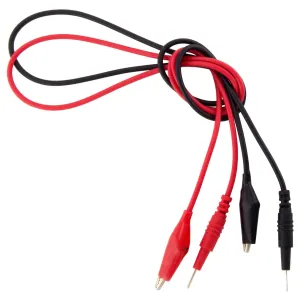 24" Alligator to Test Pin Lead Set, Includes 1 Red and 1 Black Cable