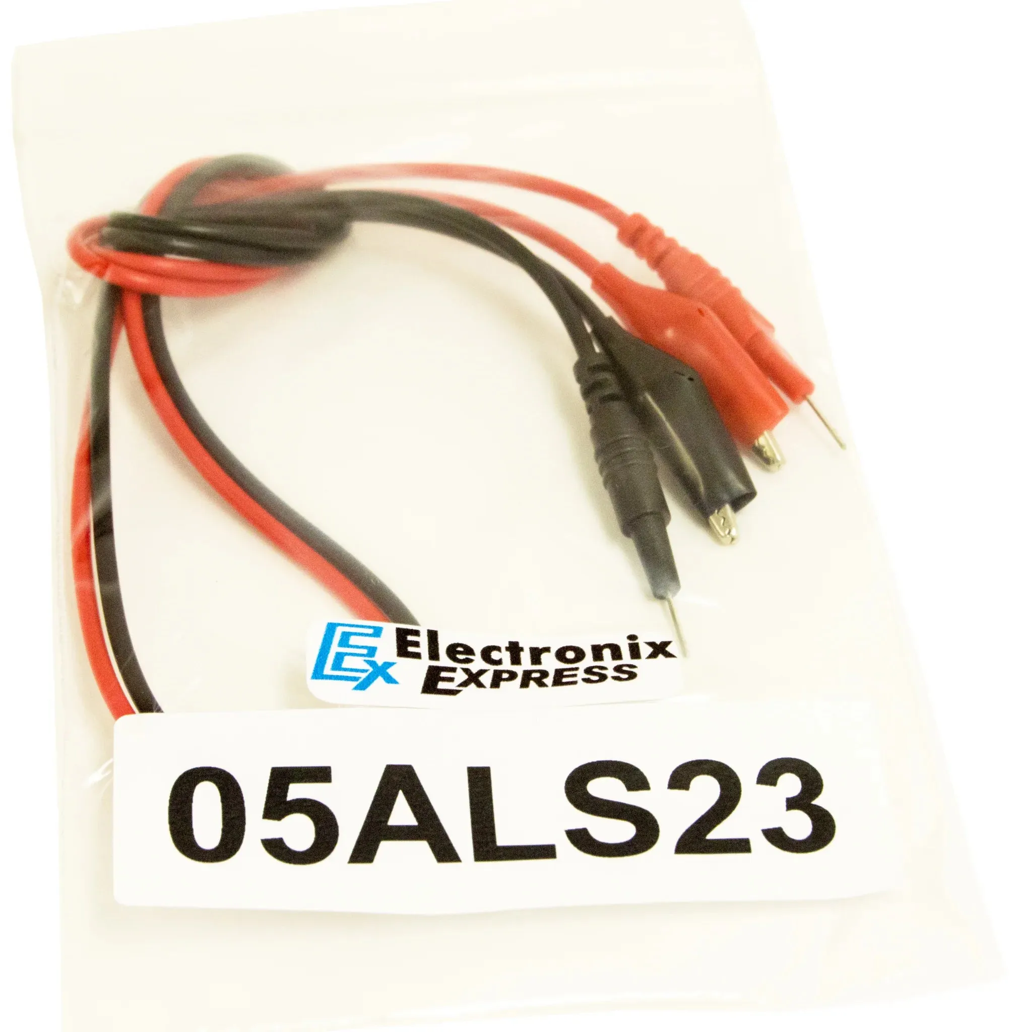 24" Alligator to Test Pin Lead Set, Includes 1 Red and 1 Black Cable