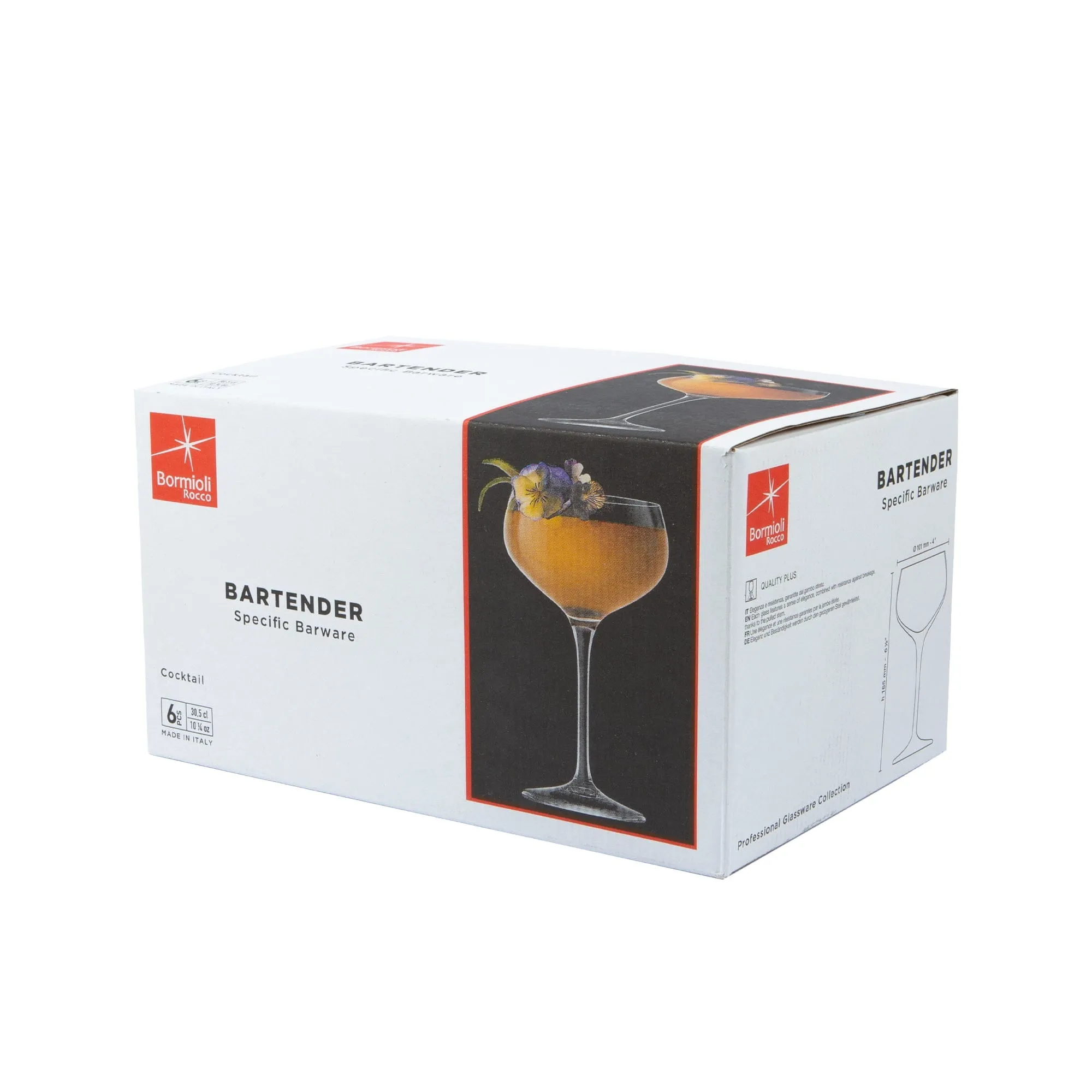 305ml Bartender Champagne Saucers - Pack of Six - By Bormioli Rocco