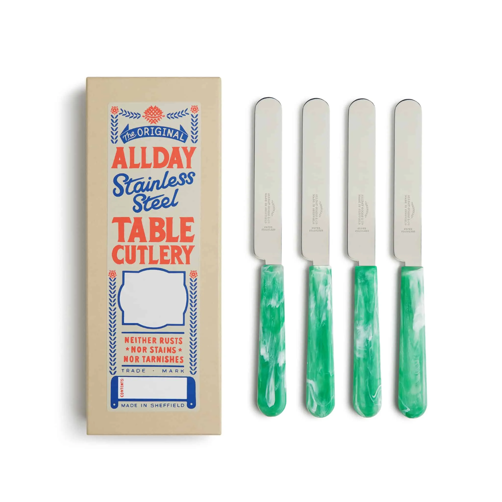 Allday Goods Set of 4 Maldon Table Knives, 11.5cm