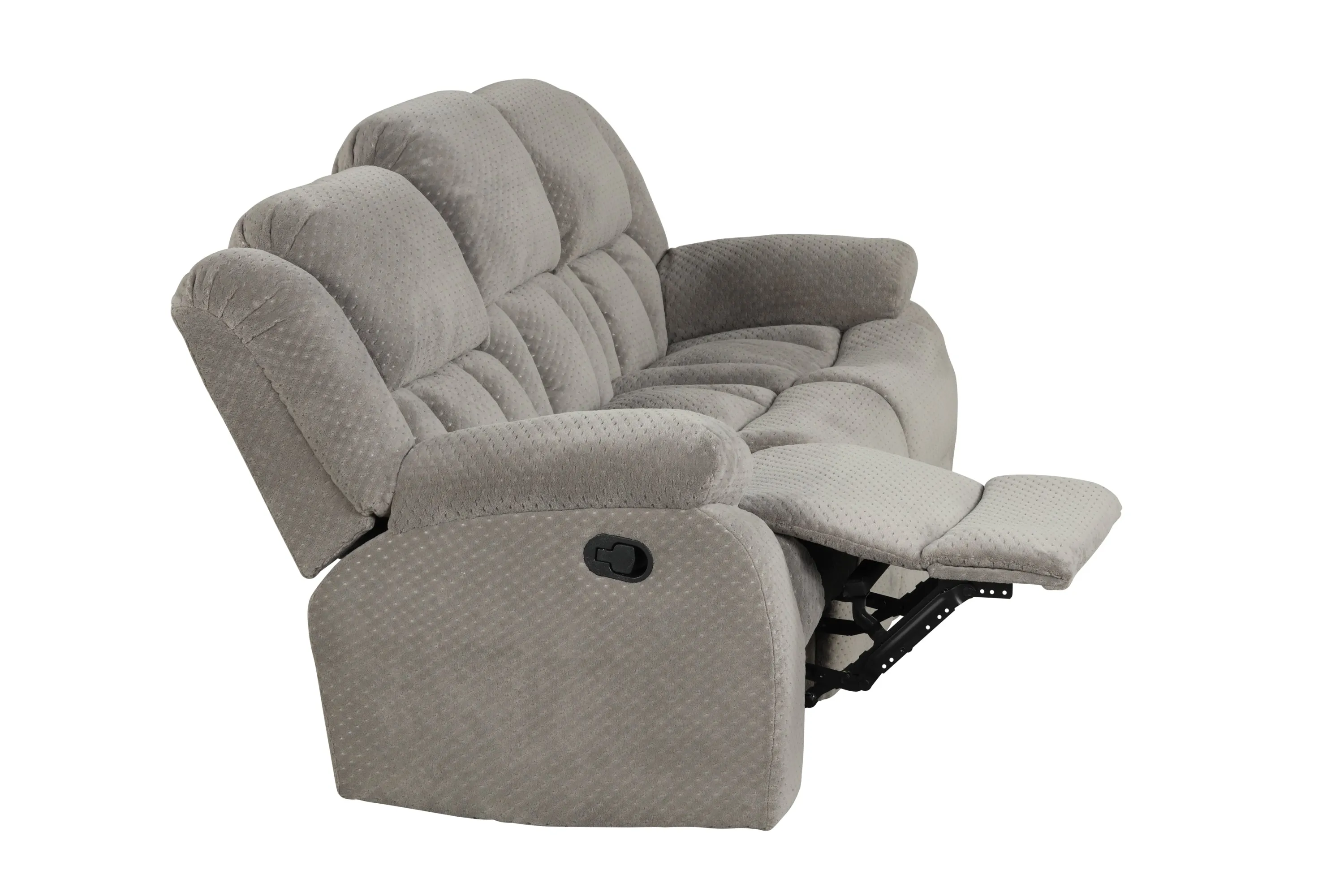 Armada Manual Recliner 2 Pc Living Room Set Made with Chenille Fabric in Gray