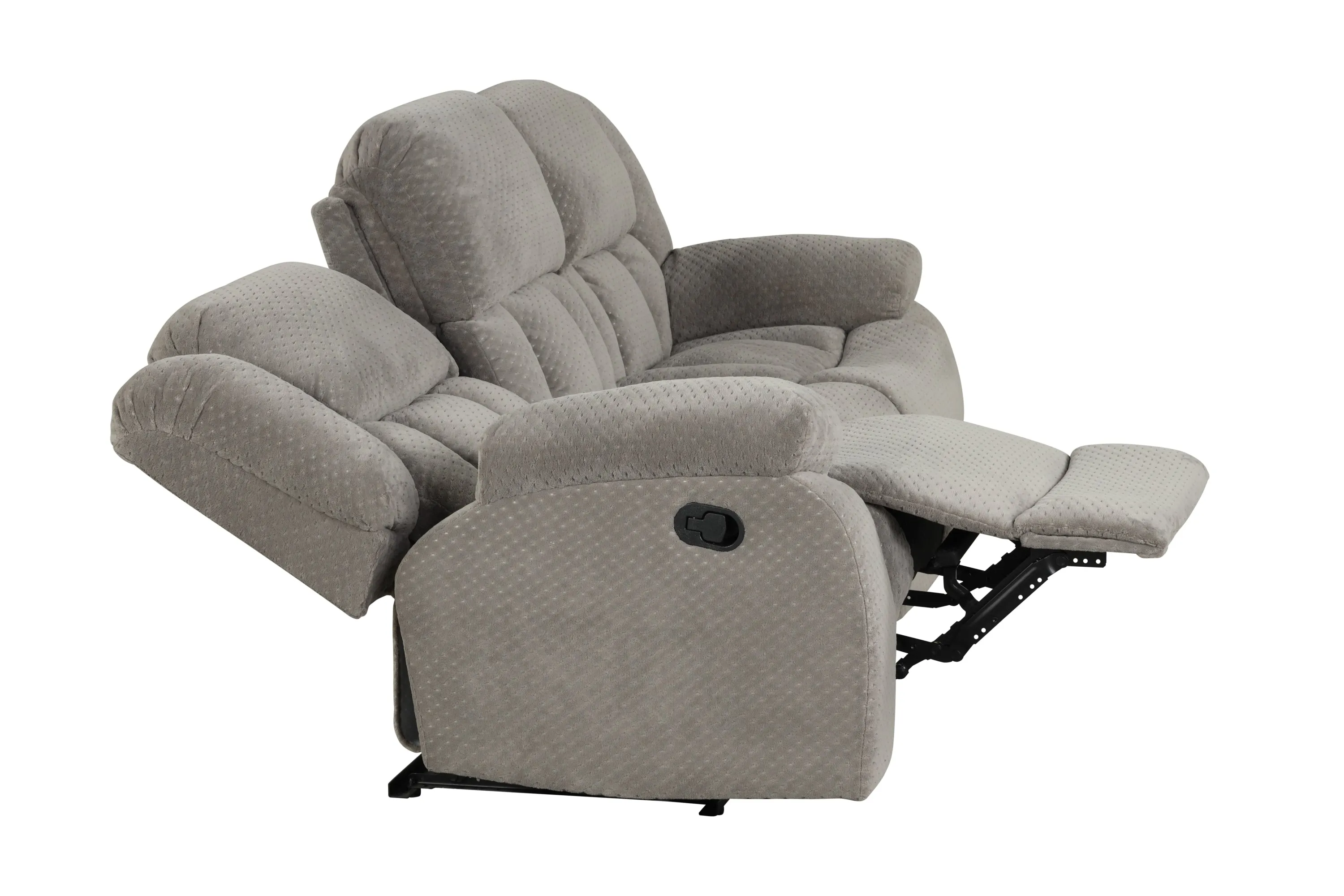 Armada Manual Recliner 2 Pc Living Room Set Made with Chenille Fabric in Gray