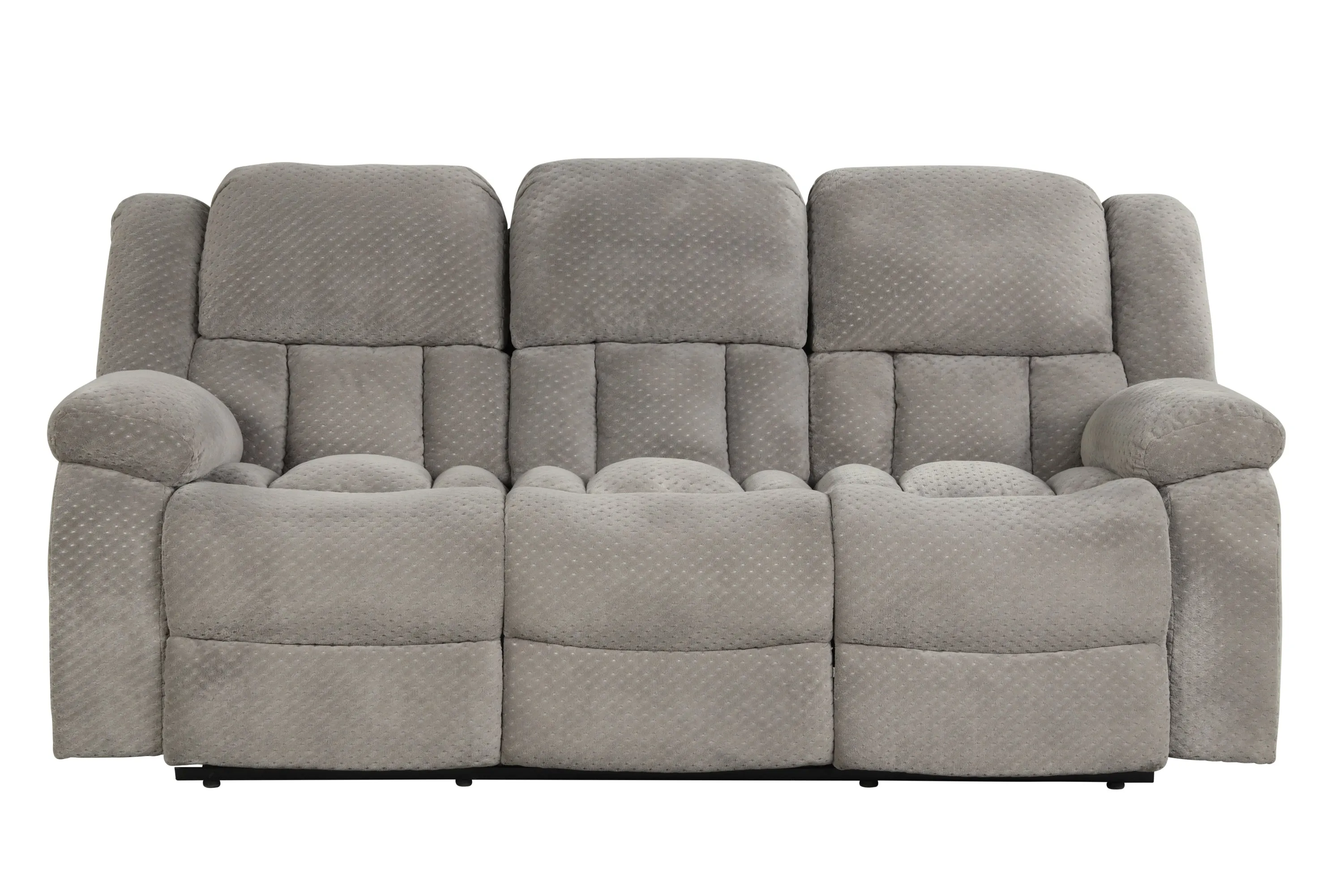 Armada Manual Recliner 2 Pc Living Room Set Made with Chenille Fabric in Gray