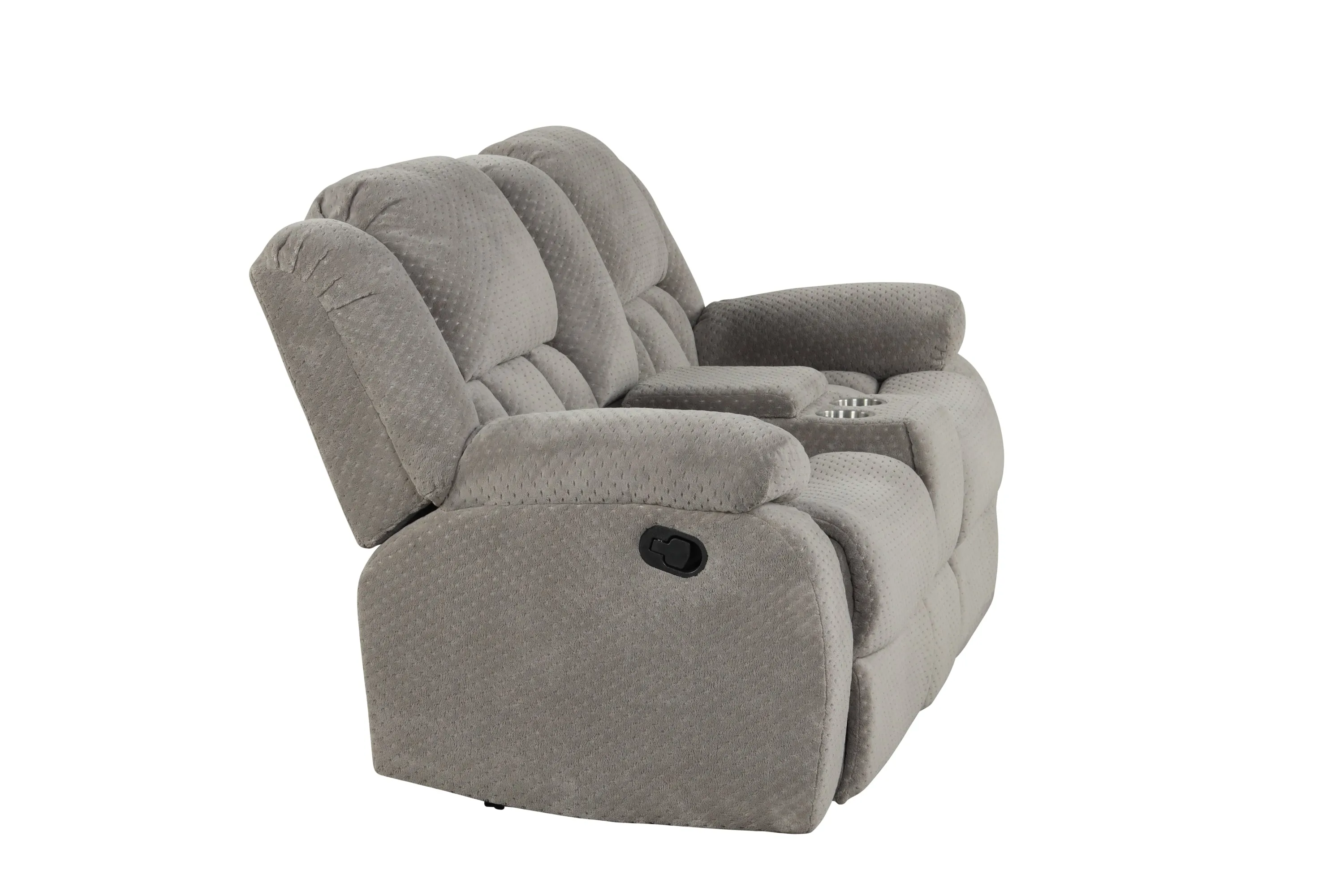 Armada Manual Recliner 2 Pc Living Room Set Made with Chenille Fabric in Gray