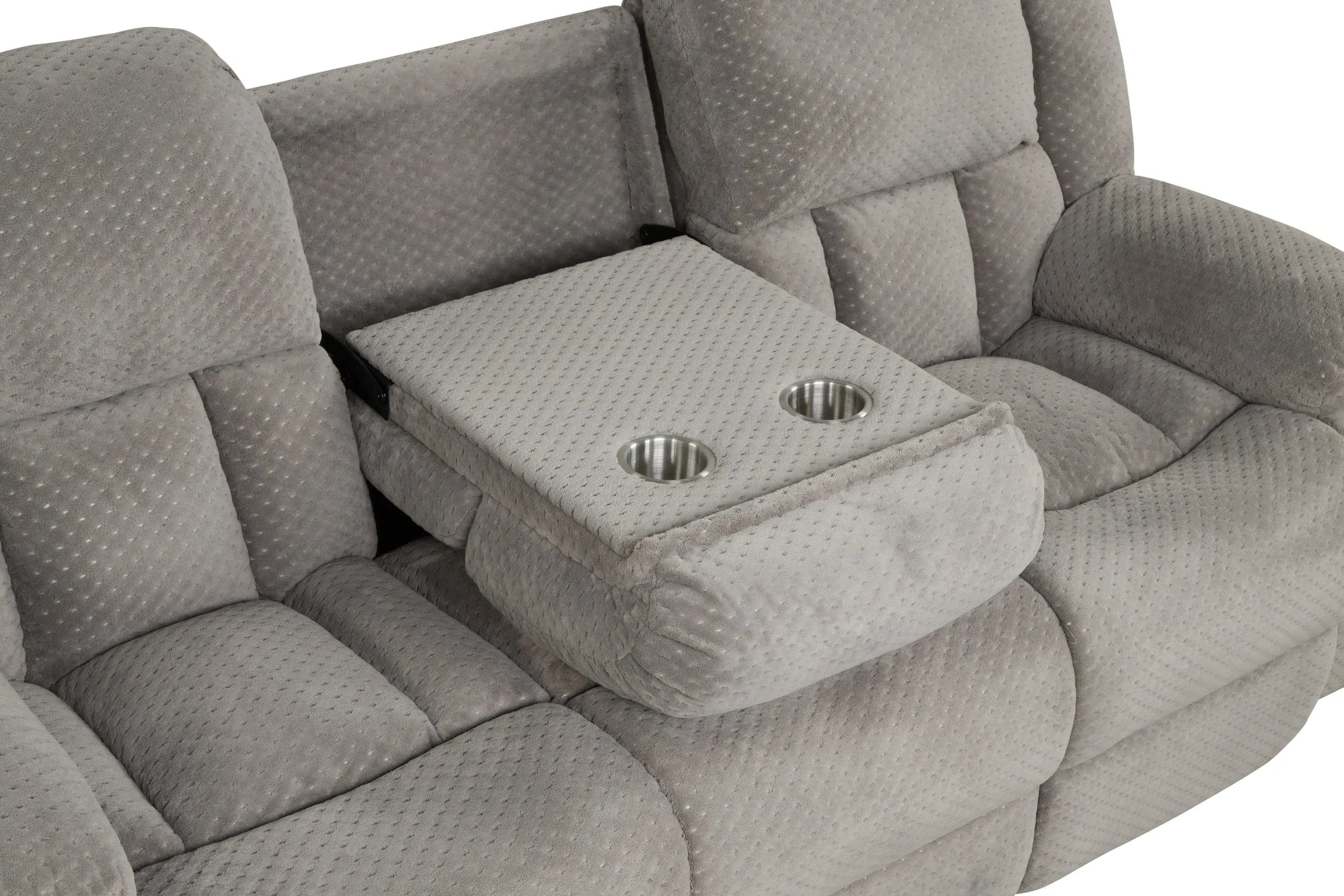 Armada Manual Recliner 2 Pc Living Room Set Made with Chenille Fabric in Gray