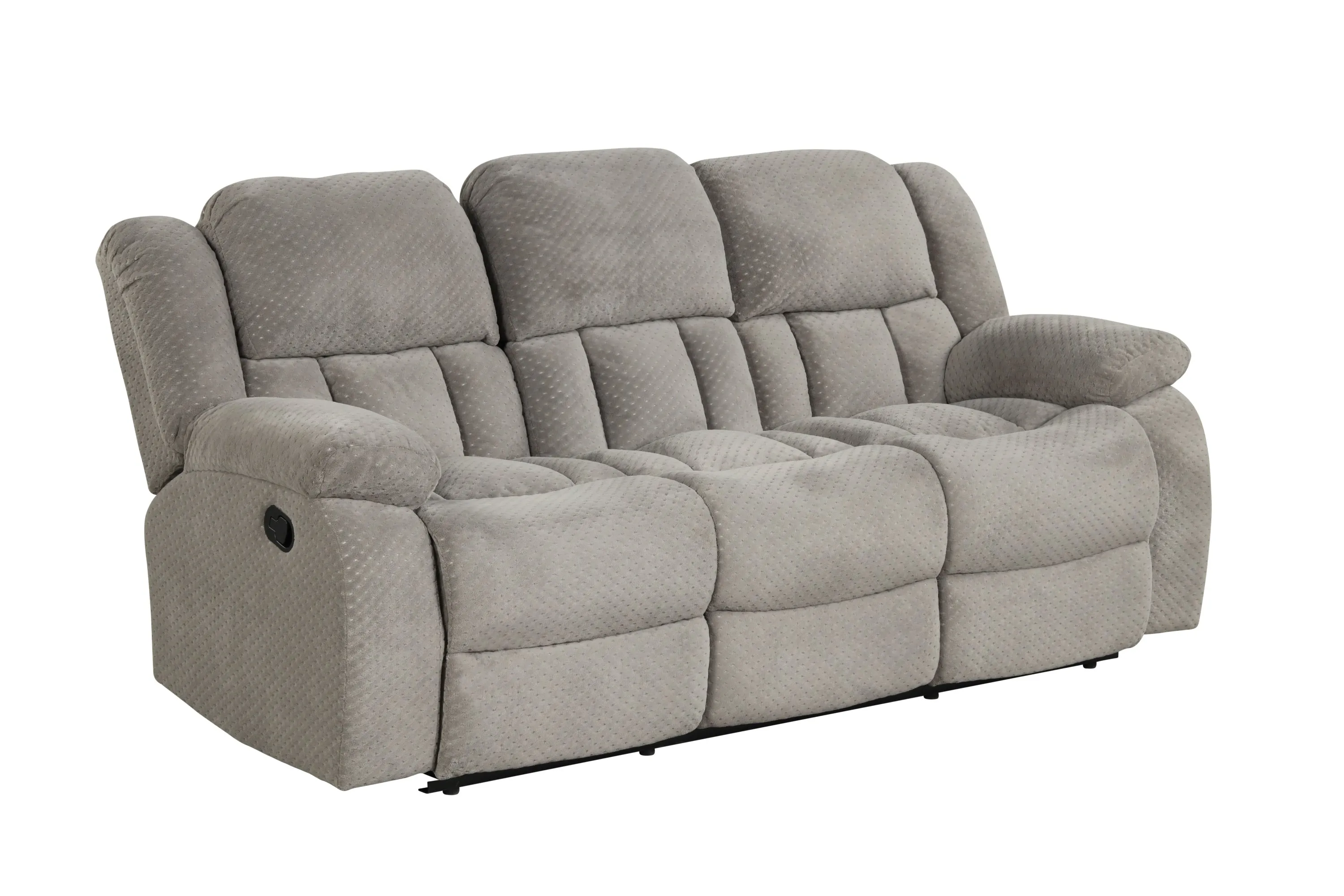 Armada Manual Recliner 2 Pc Living Room Set Made with Chenille Fabric in Gray