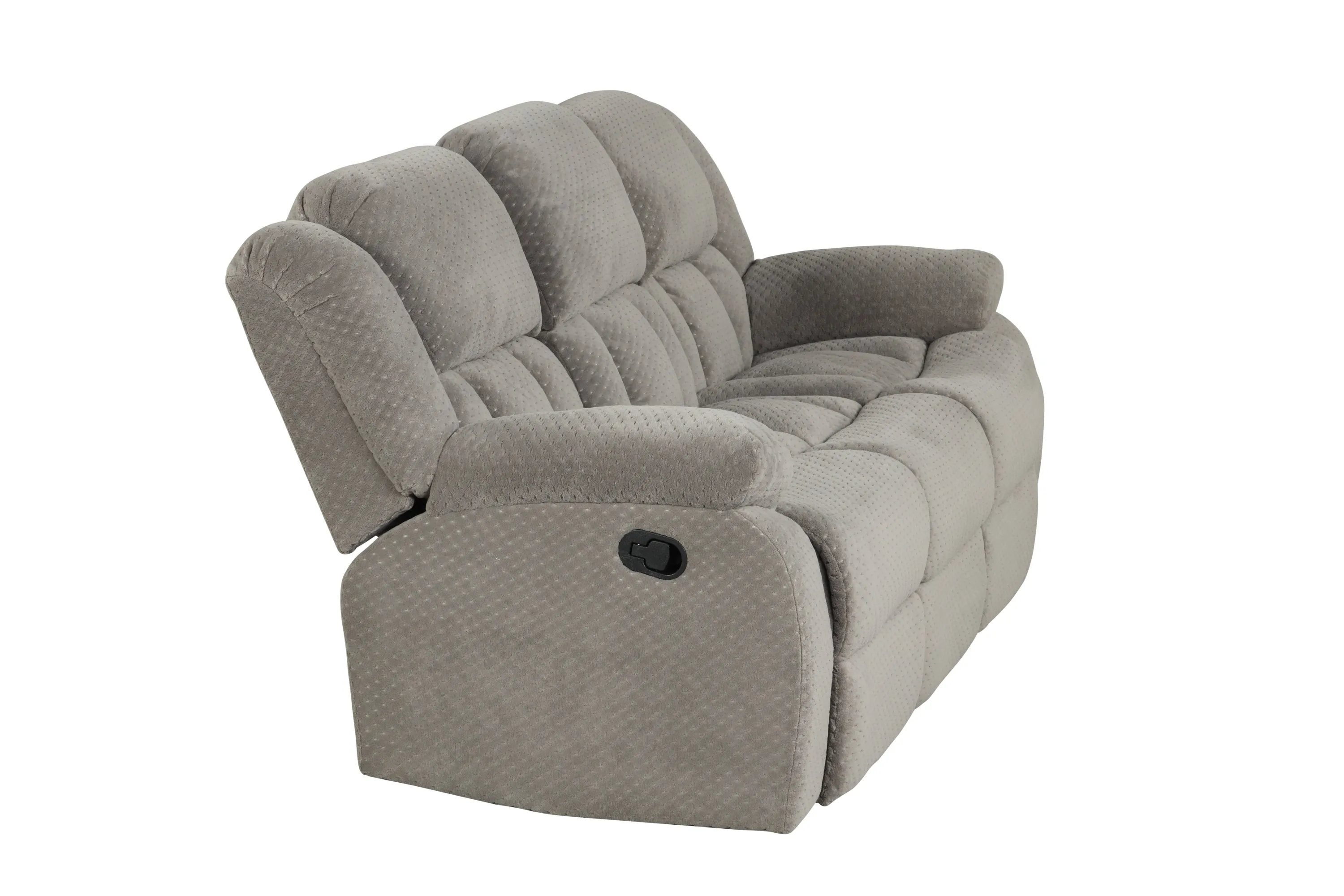 Armada Manual Recliner 2 Pc Living Room Set Made with Chenille Fabric in Gray