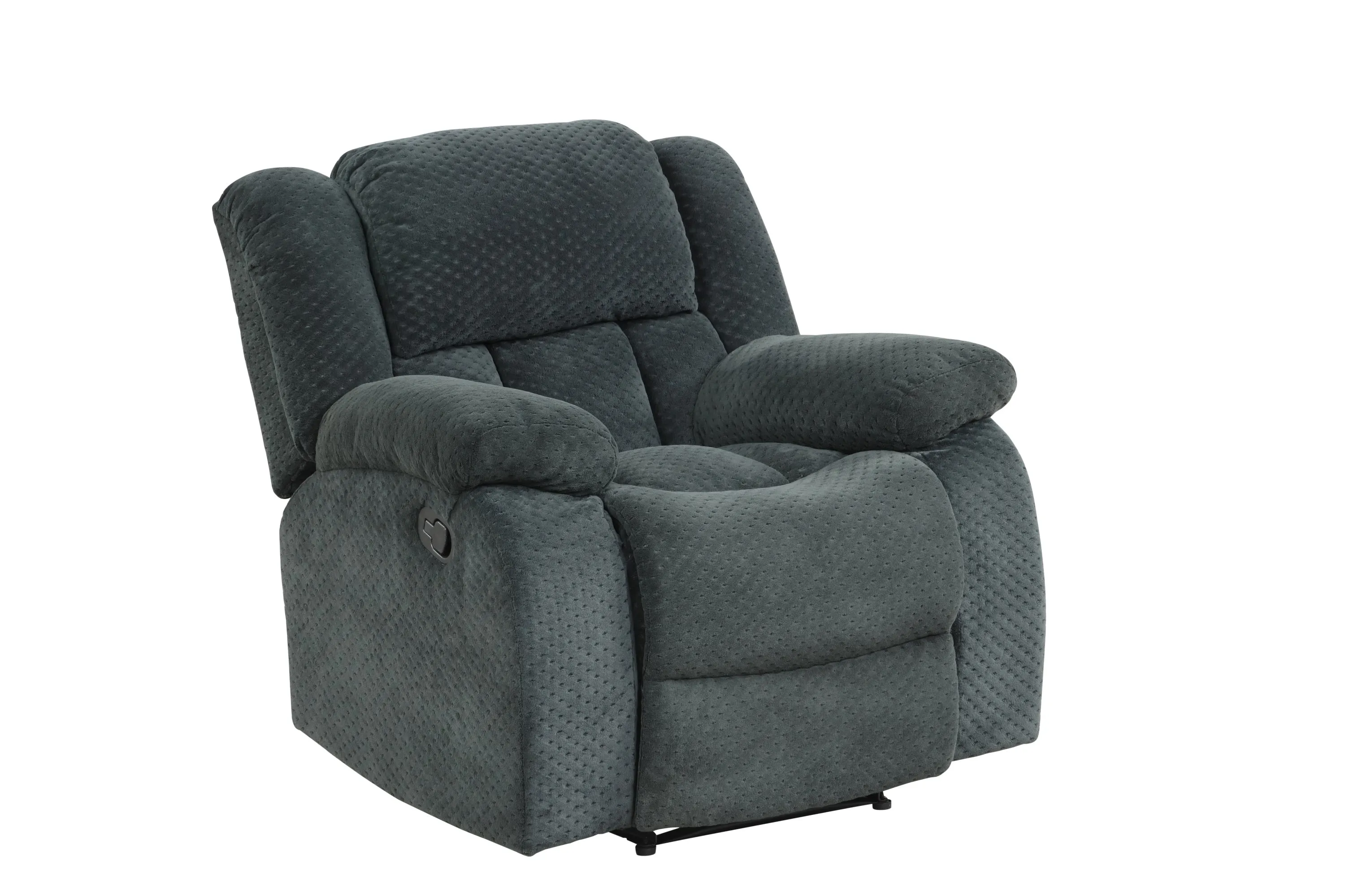 Armada Manual Recliner Chair Made with Chenille Fabric in Green