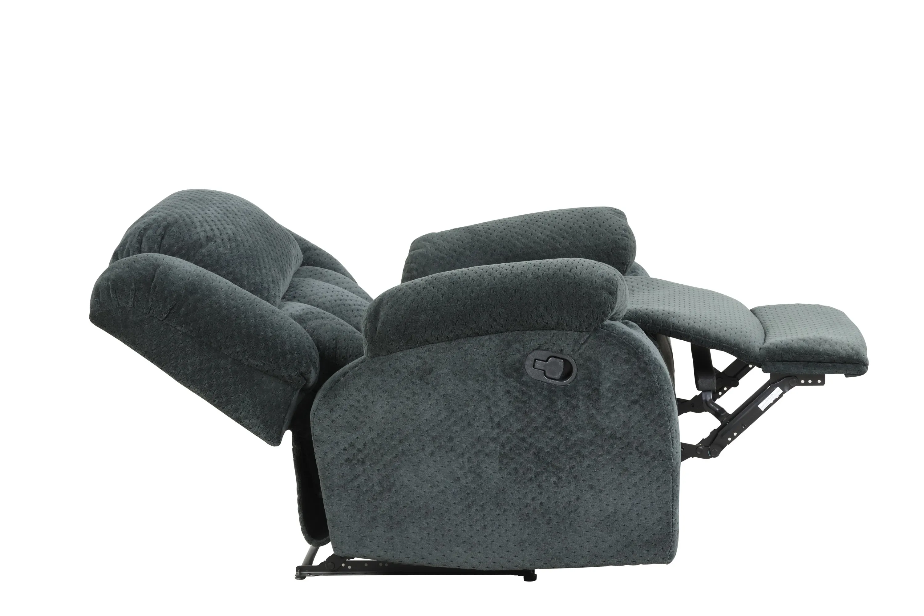 Armada Manual Recliner Chair Made with Chenille Fabric in Green