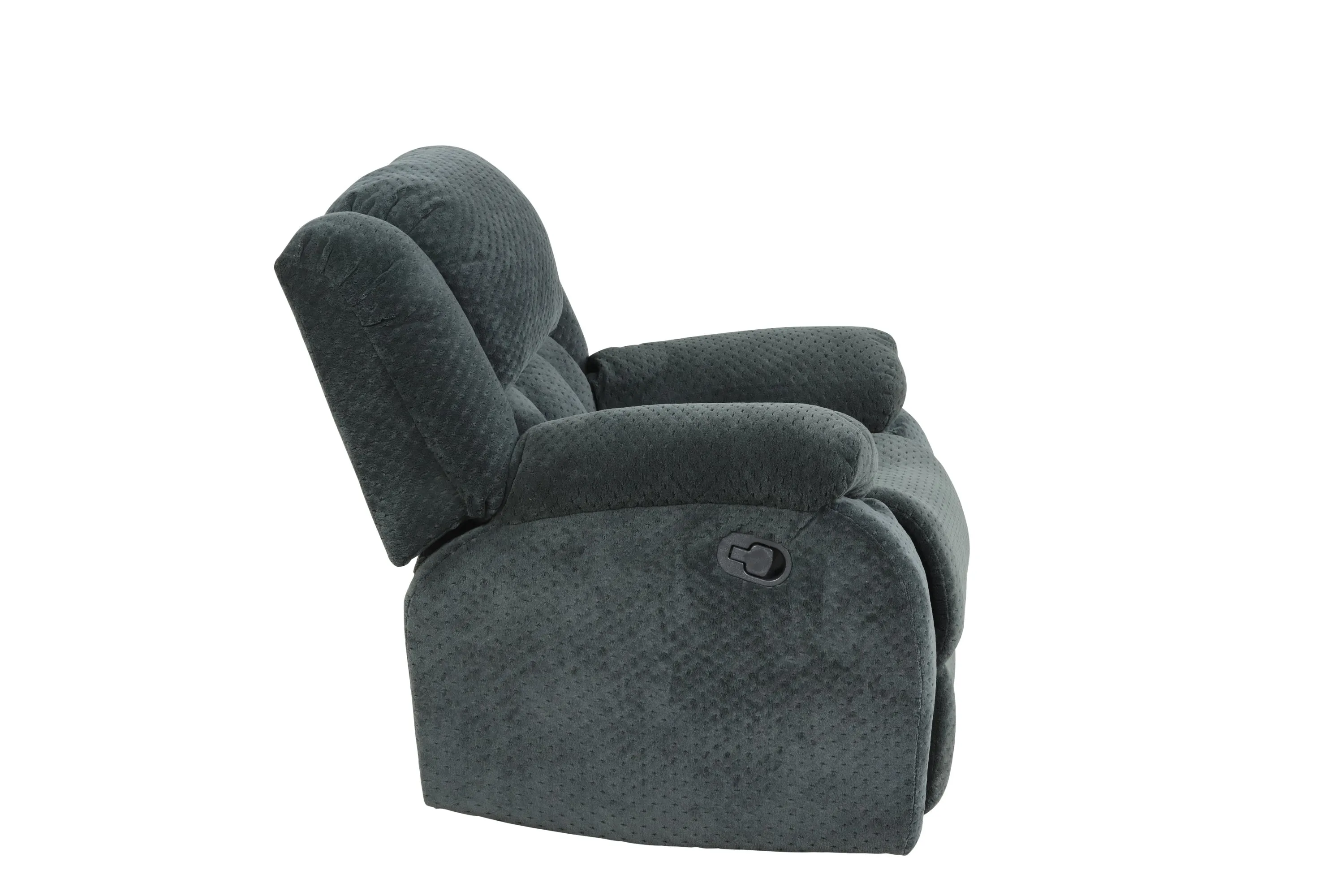 Armada Manual Recliner Chair Made with Chenille Fabric in Green