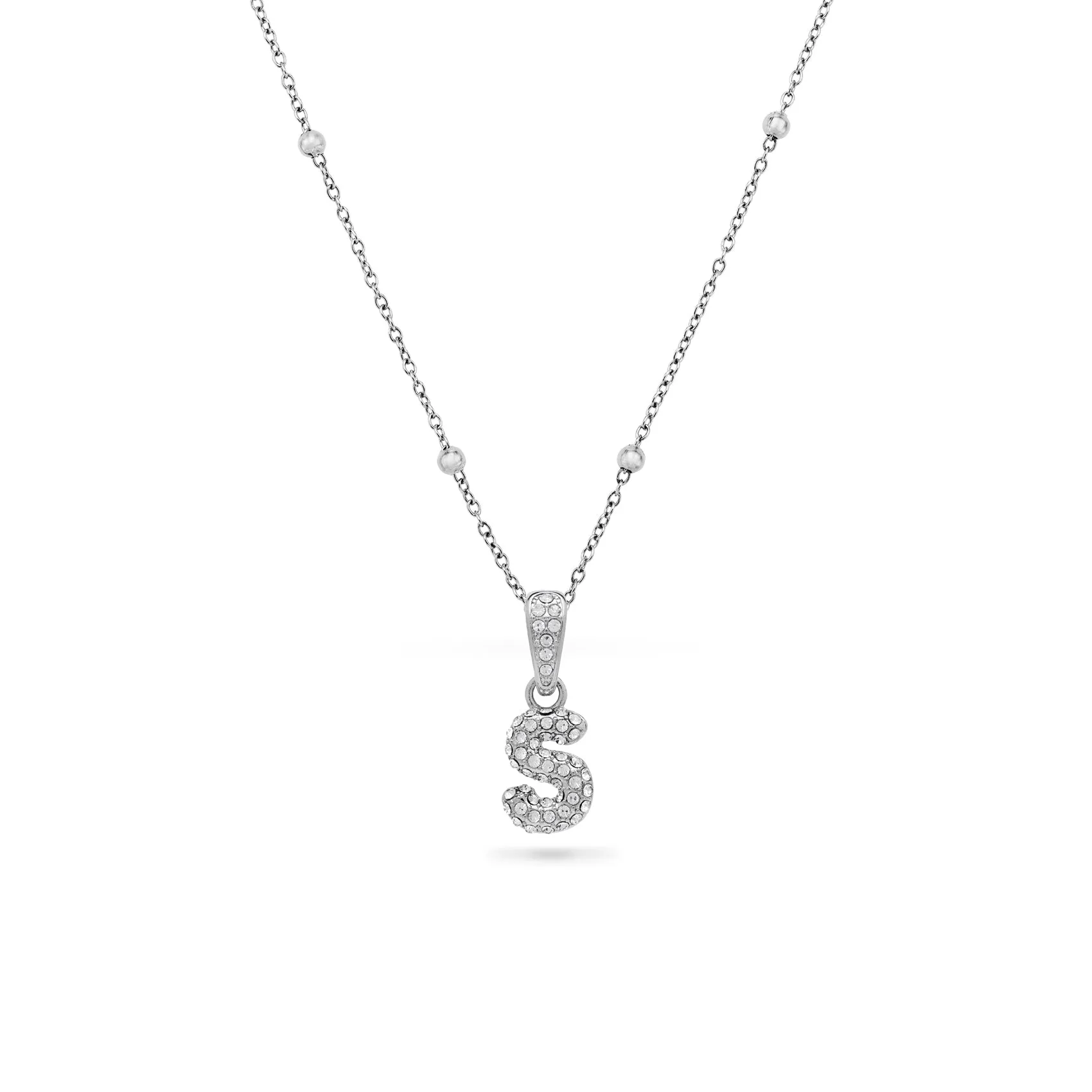 Bubble Initial Pendant (Silver)