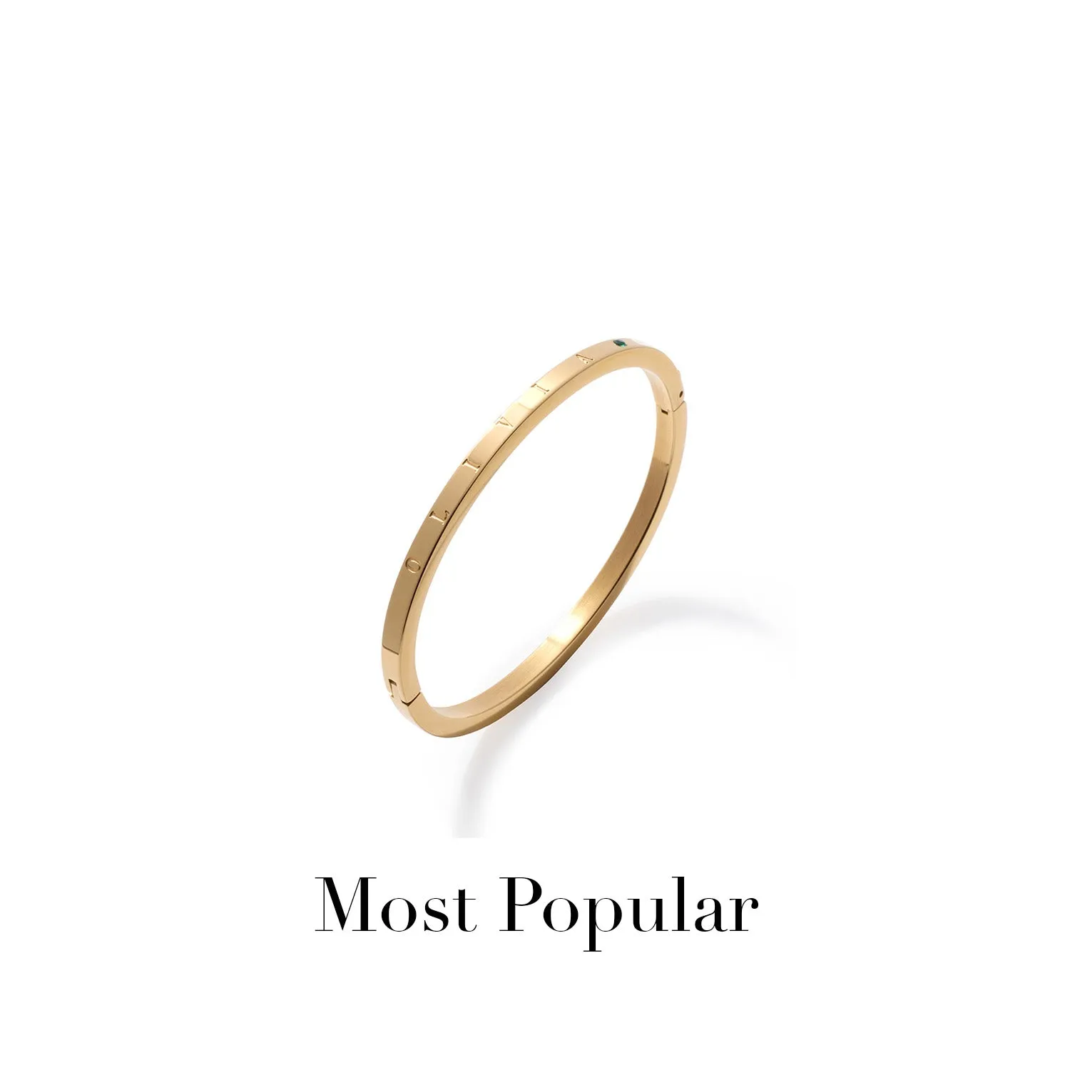 Custom Stamped Name Bangle (Gold)