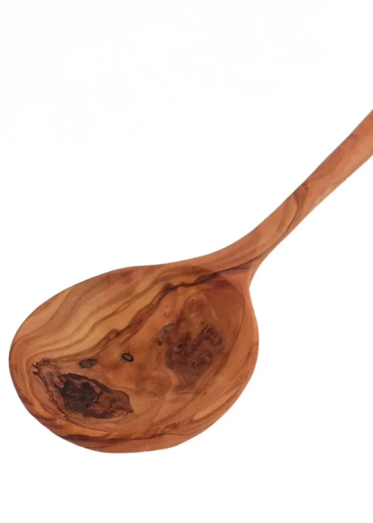 Deep Olive Wood Serving Spoon