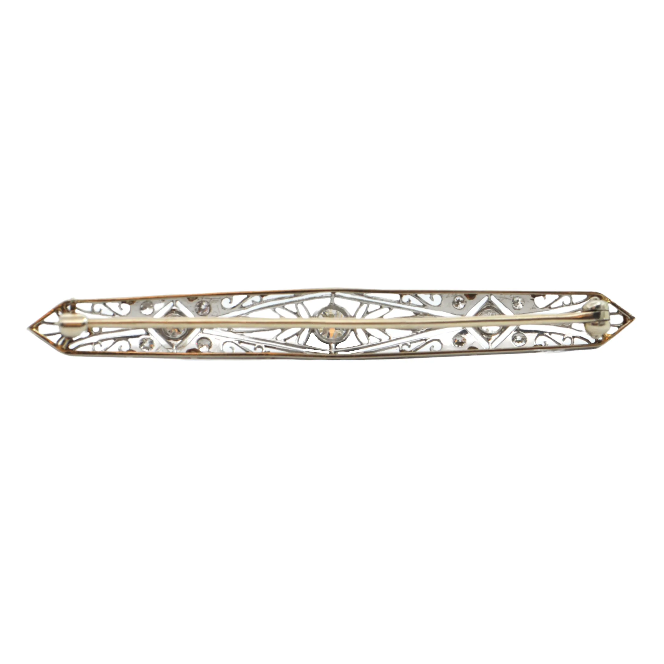 Edwardian 0.55CT Diamond and 18K Gold Bar Pin C.1910-1915