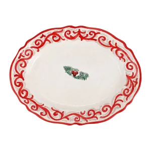 Evergreen Holiday Oval Platter