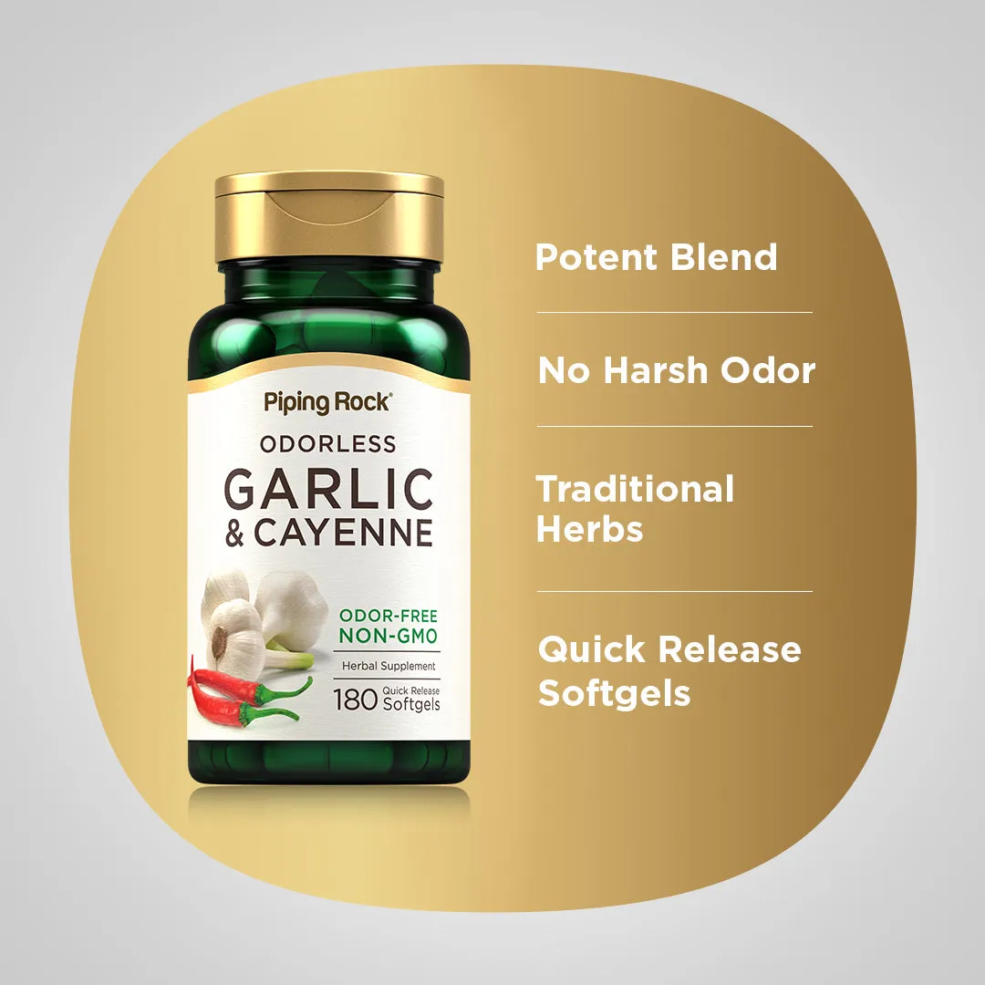 Garlic 1000 mg & Cayenne 150 mg, 180 Quick Release Softgels