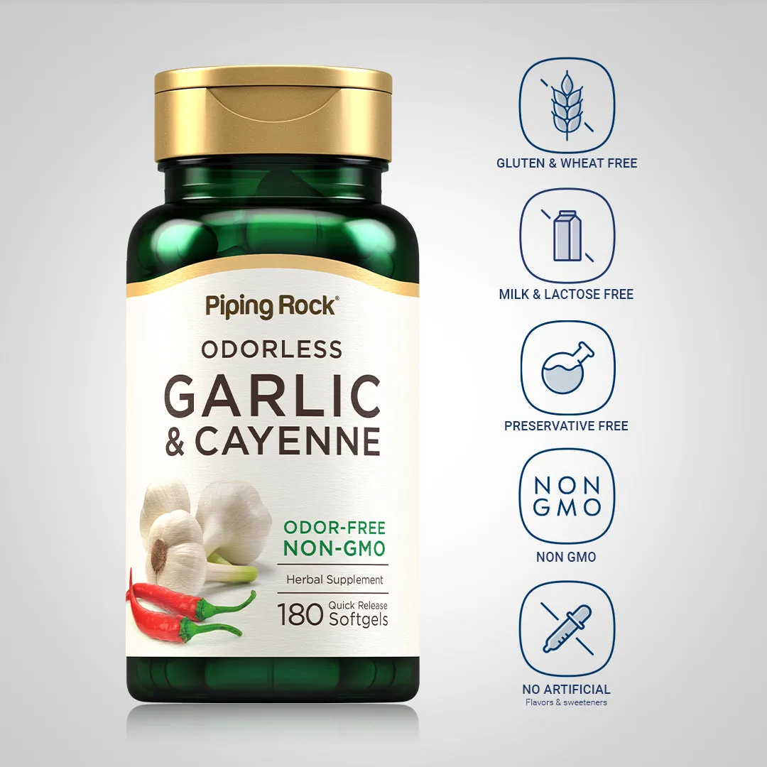 Garlic 1000 mg & Cayenne 150 mg, 180 Quick Release Softgels