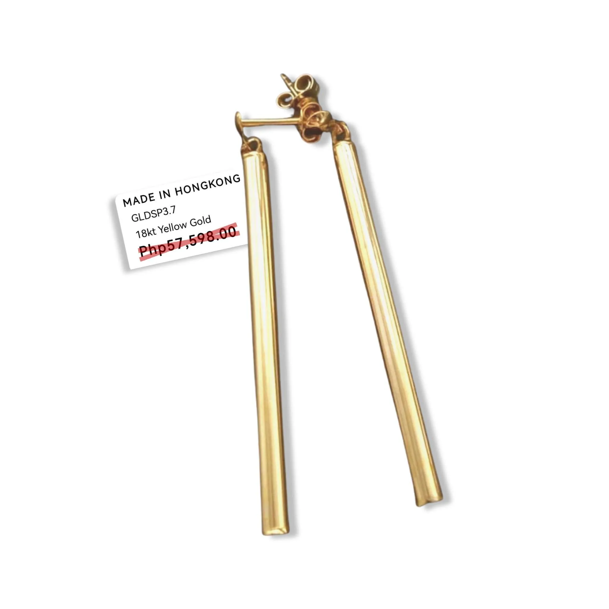 #GOLD2024 | 18K Golden Stick Dangling Earrings