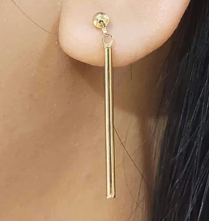 #GOLD2024 | 18K Golden Stick Dangling Earrings