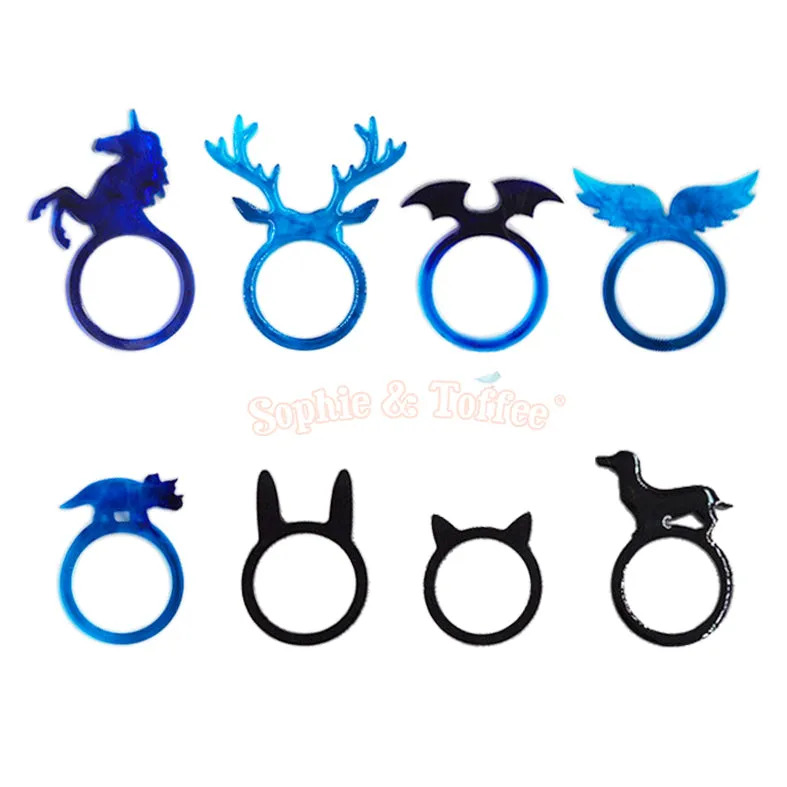 Halloween Bat Wings Silicone Resin Ring Mold (4 pieces)