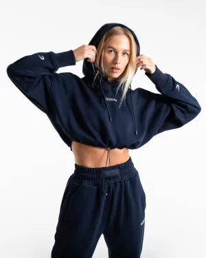 JOHNSON CROPPED HOODIE - NAVY