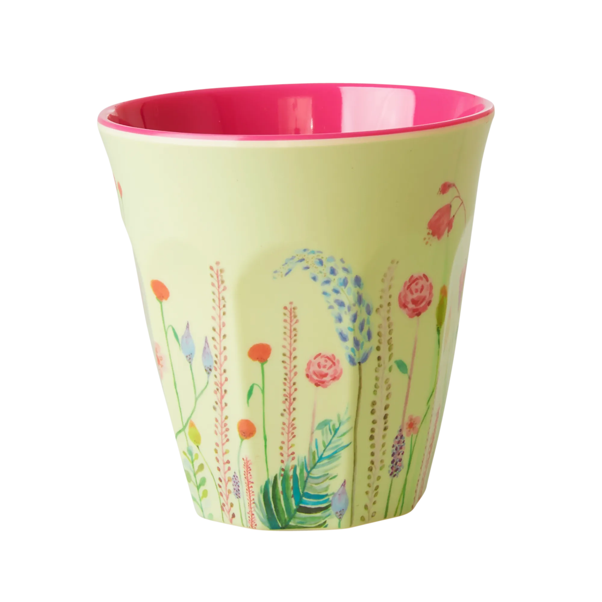 Medium Cup - Pastel Green - Summer Flowers Print