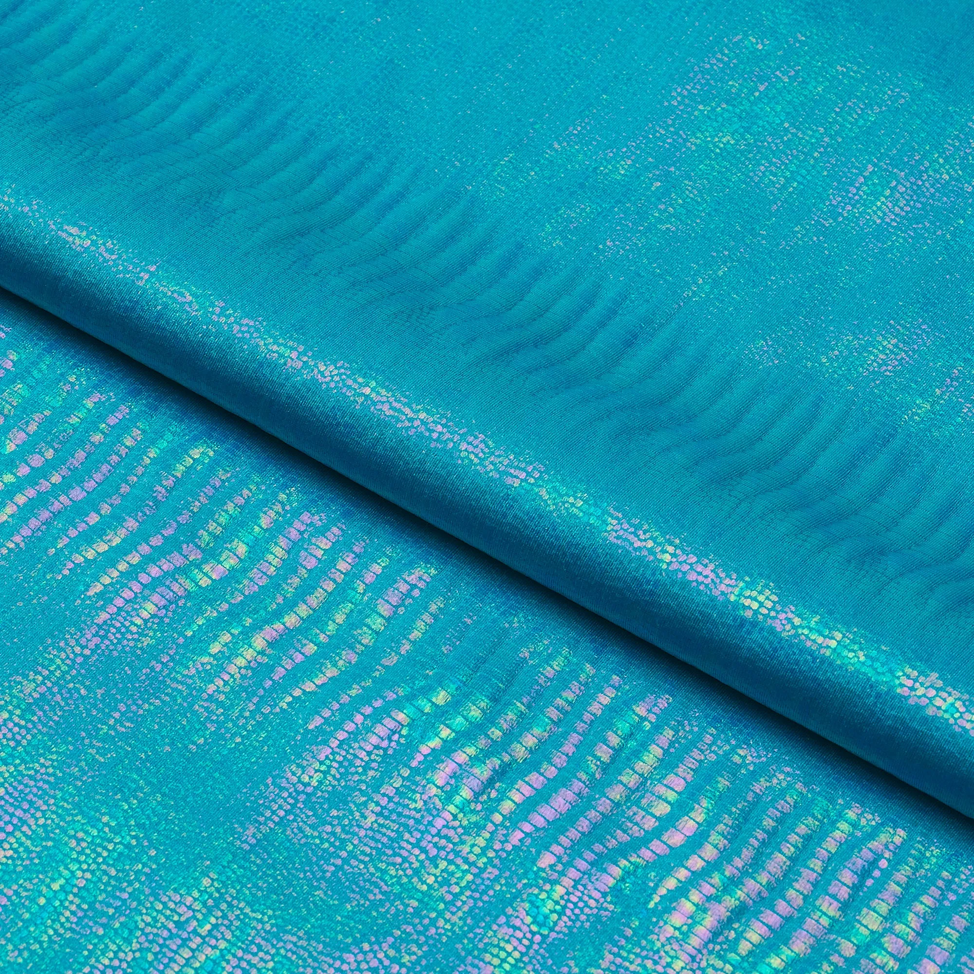 Oil Slick Python Hologram Spandex | Blue Moon Fabrics