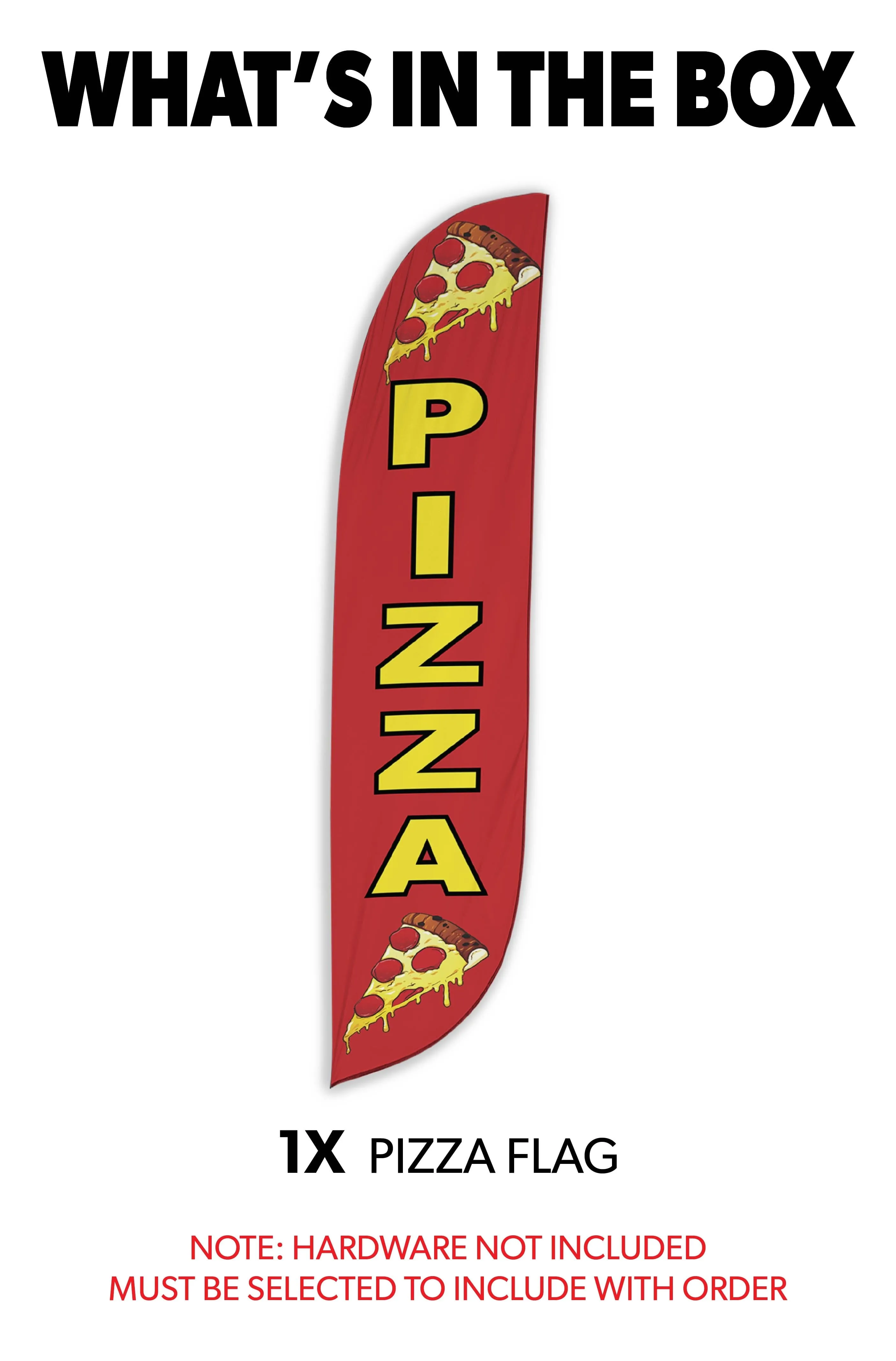 Pizza Slices Feather Flag Red