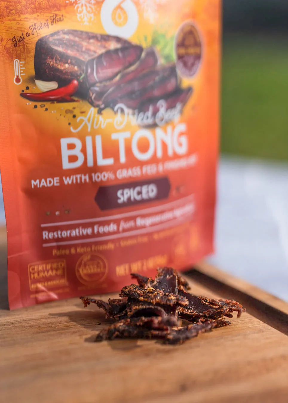 Spiced Grass Fed & Finished Beef Biltong