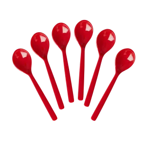 Teaspoon - Red - 6-pack