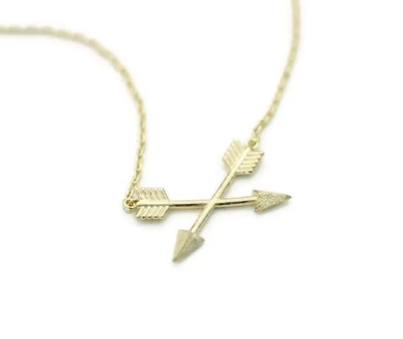 Tiny Crossing Arrows Necklace