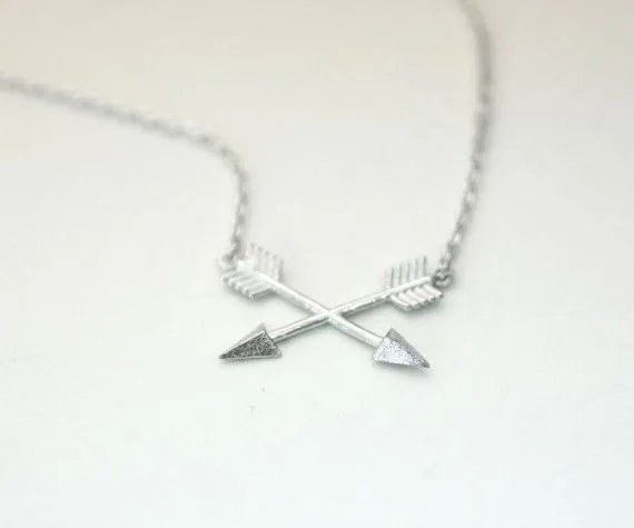 Tiny Crossing Arrows Necklace