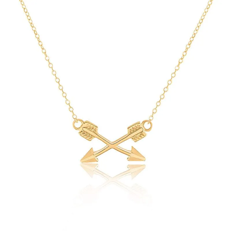 Tiny Crossing Arrows Necklace