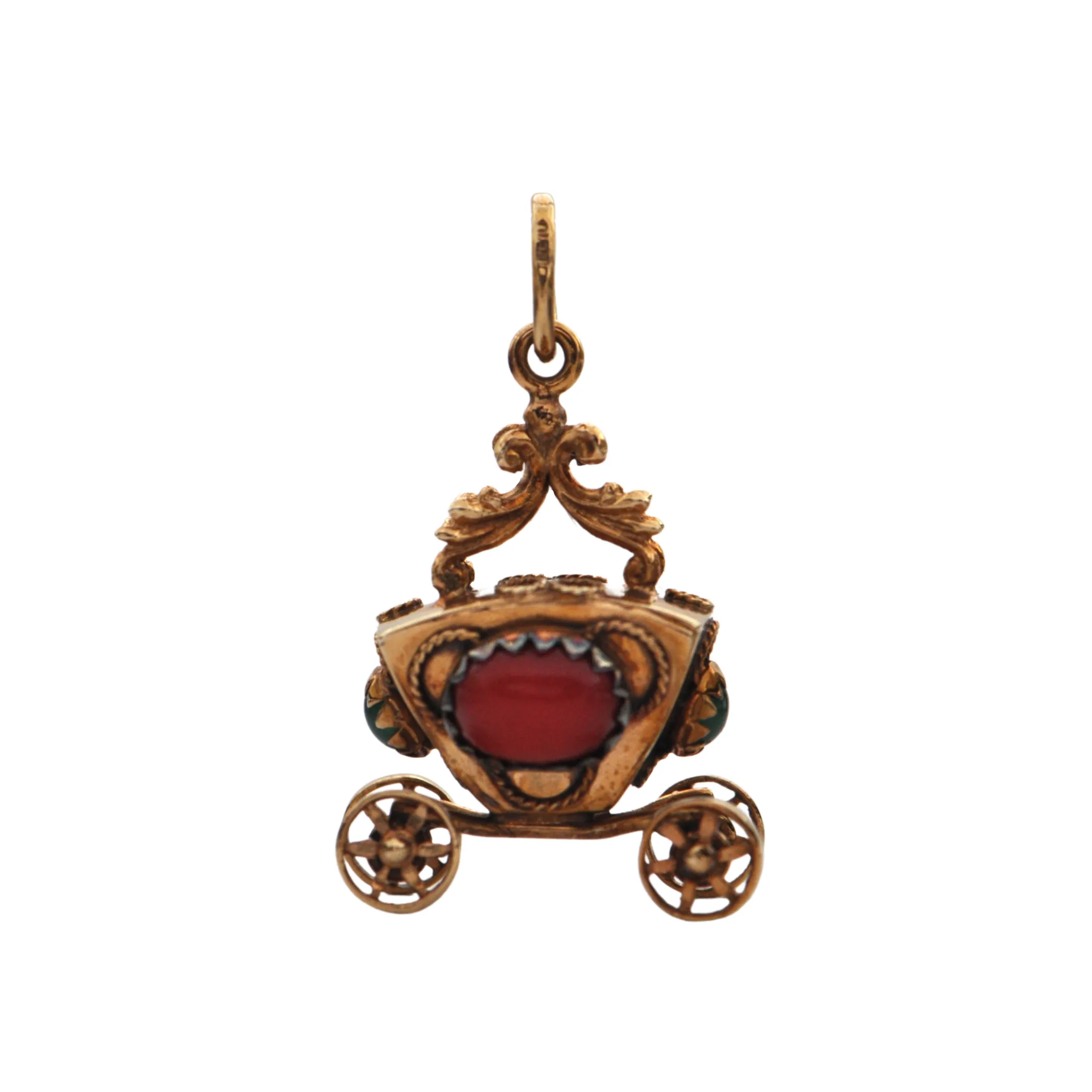 Vintage 10K Yellow Gold Carriage Charm